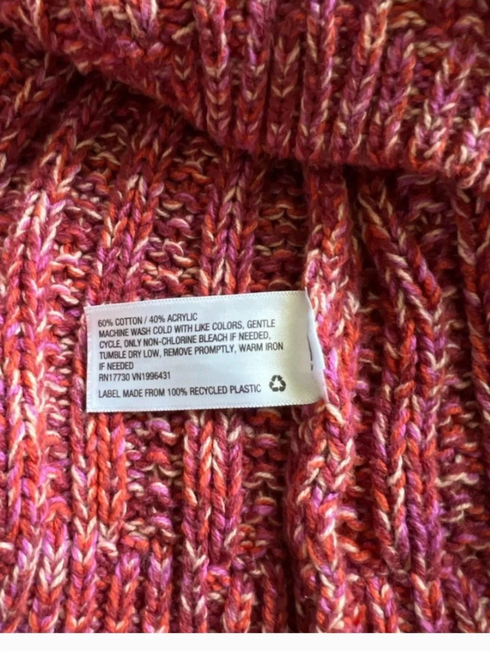 Universal Thread Marled Rose Ribbed Turtleneck Sweater